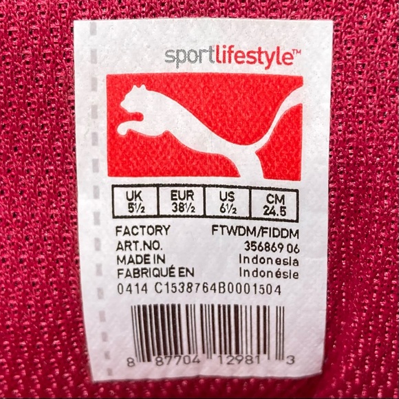 PUMA Rio Speed Fuchsia Suede Classic Gym Training Running Shoes Sz 6.5 356869-06 - Picture 8 of 8